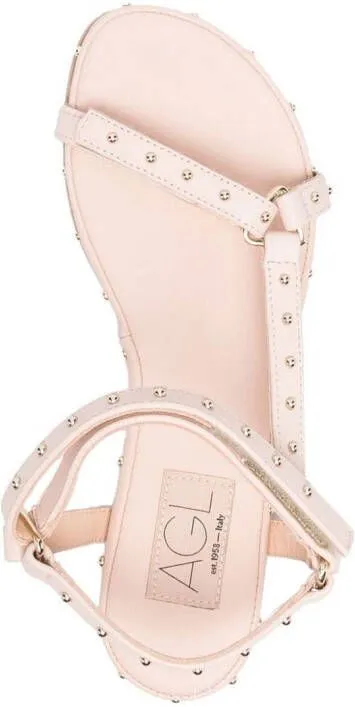 Pink AGL Stud Detail Open Toe Sandals