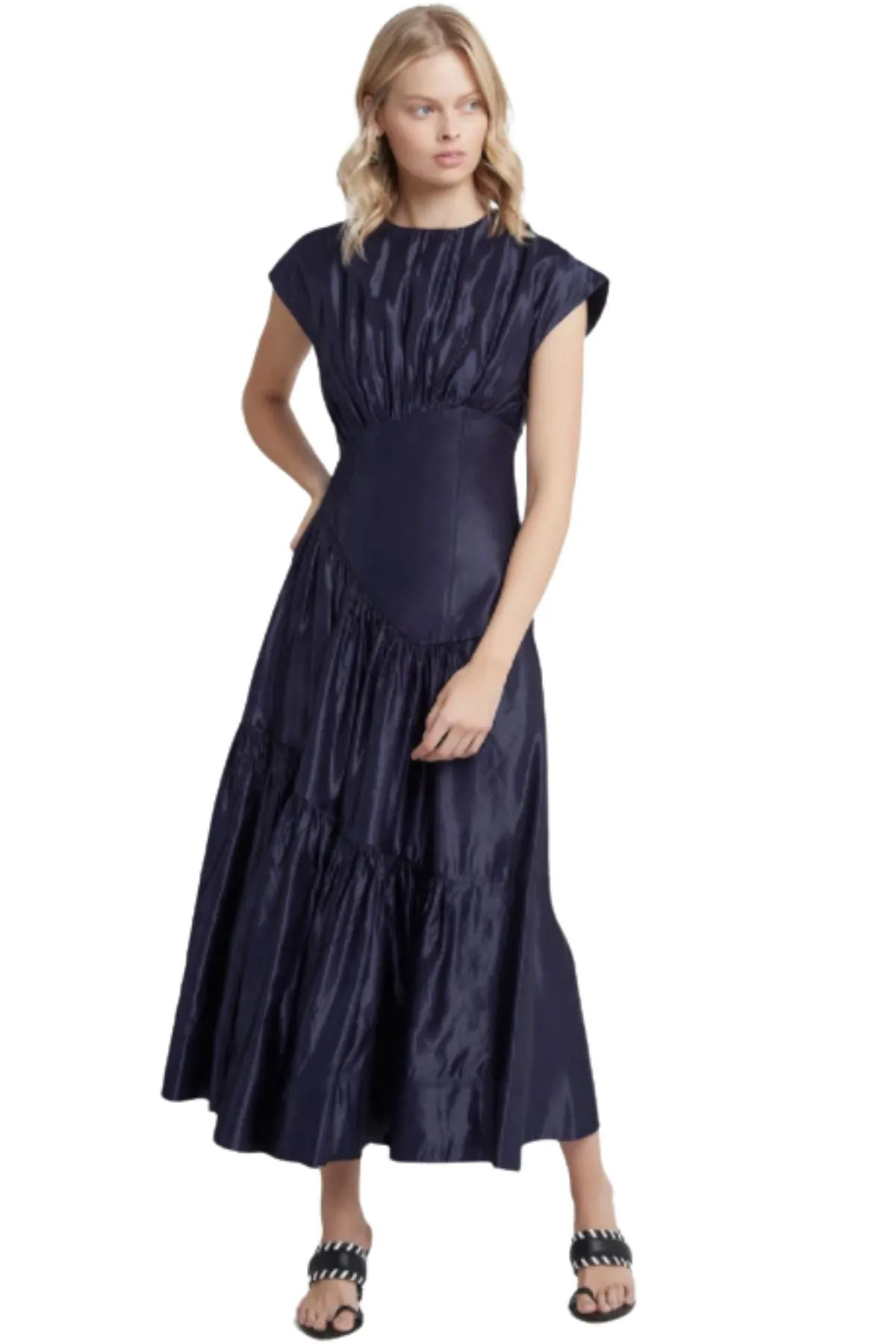 Navy Blue AJE Serendipity Reflection Midi Dress - Retail Price $595