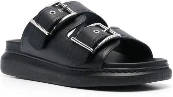 Alexander McQueen Double-strap Flat Sandals Black