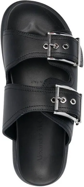 Alexander McQueen Double-strap Flat Sandals Black