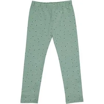 Aqua Floral Vignette Kathleen Leggings