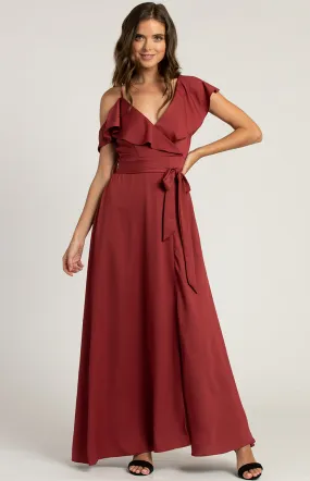 Asymmetric Shoulder Maxi Dress with Belt