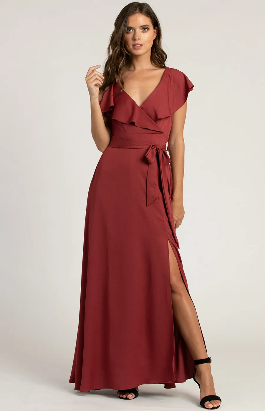 Asymmetric Shoulder Maxi Dress with Belt