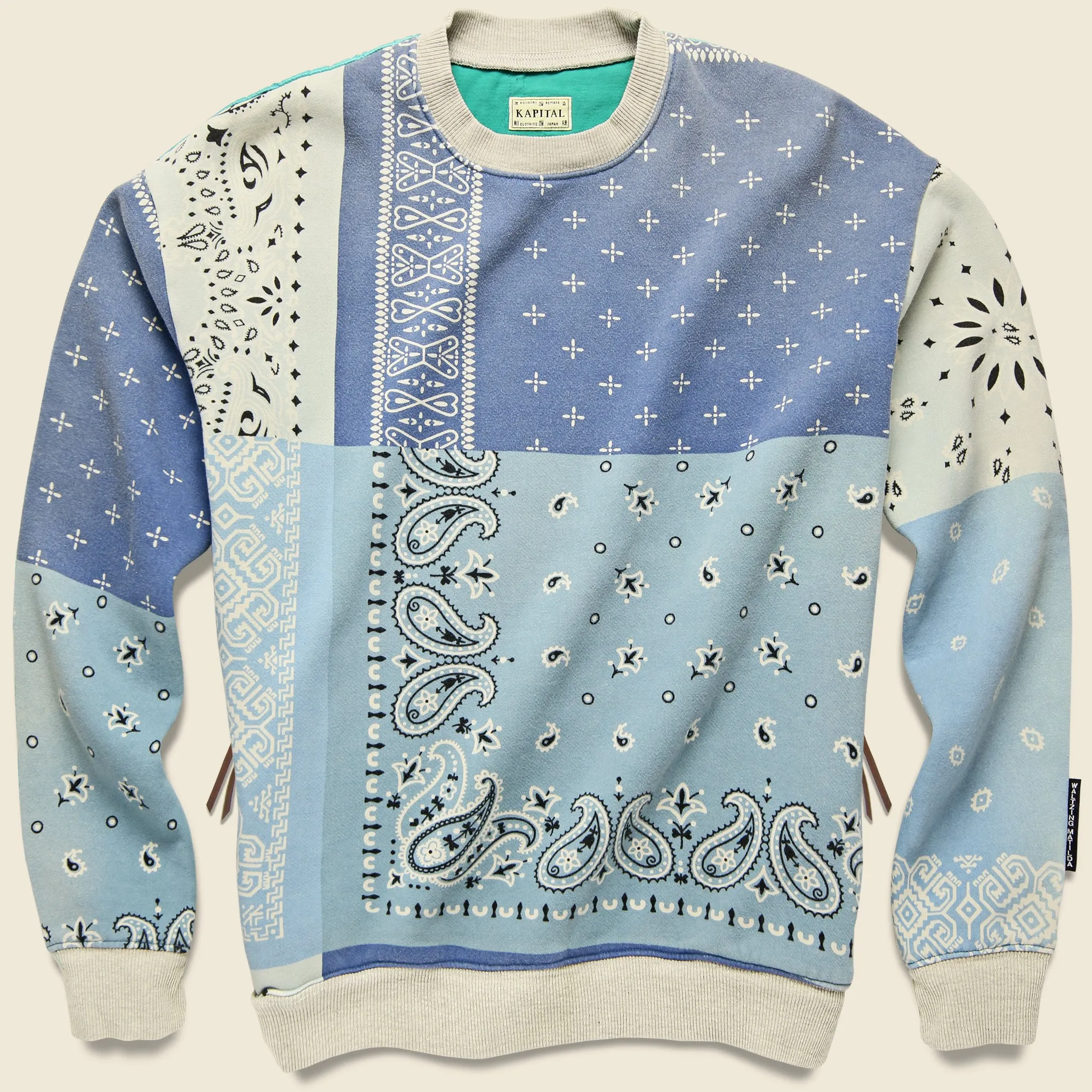 Bandana Bivouac Oversized Sweatshirt in Sax Blue