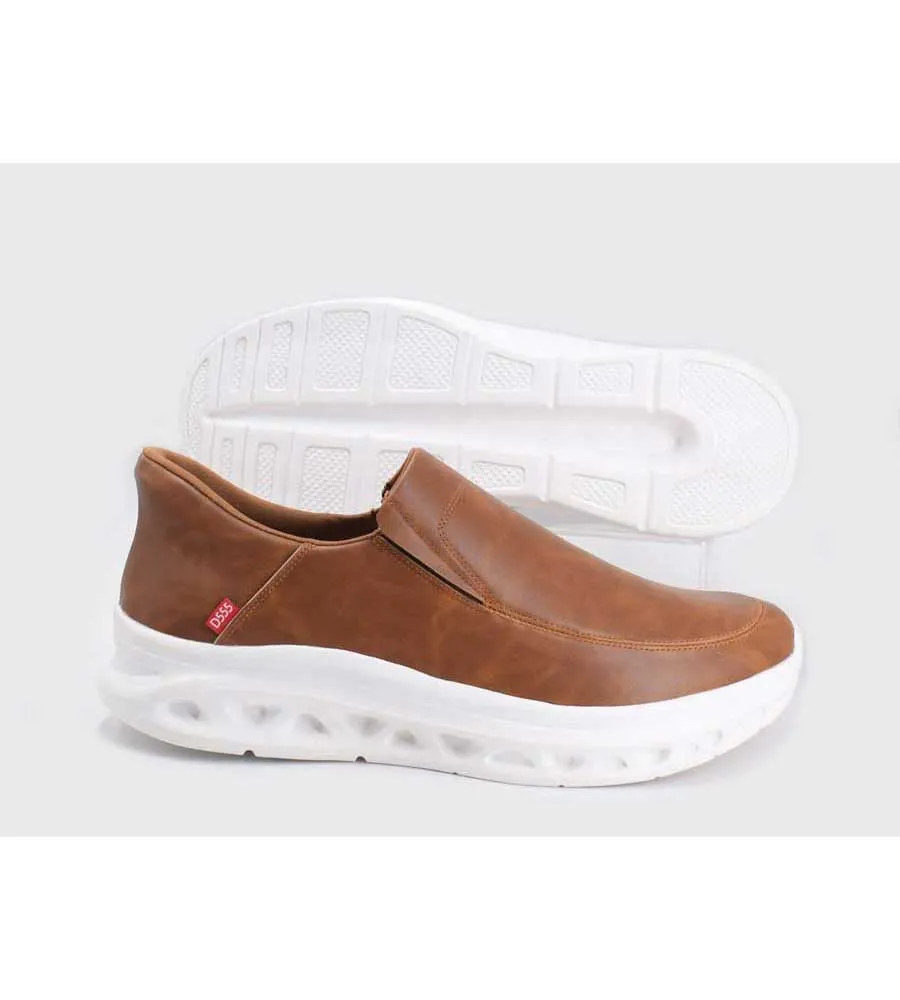 Big Mens Dark Tan Easy Hands Free Shoes