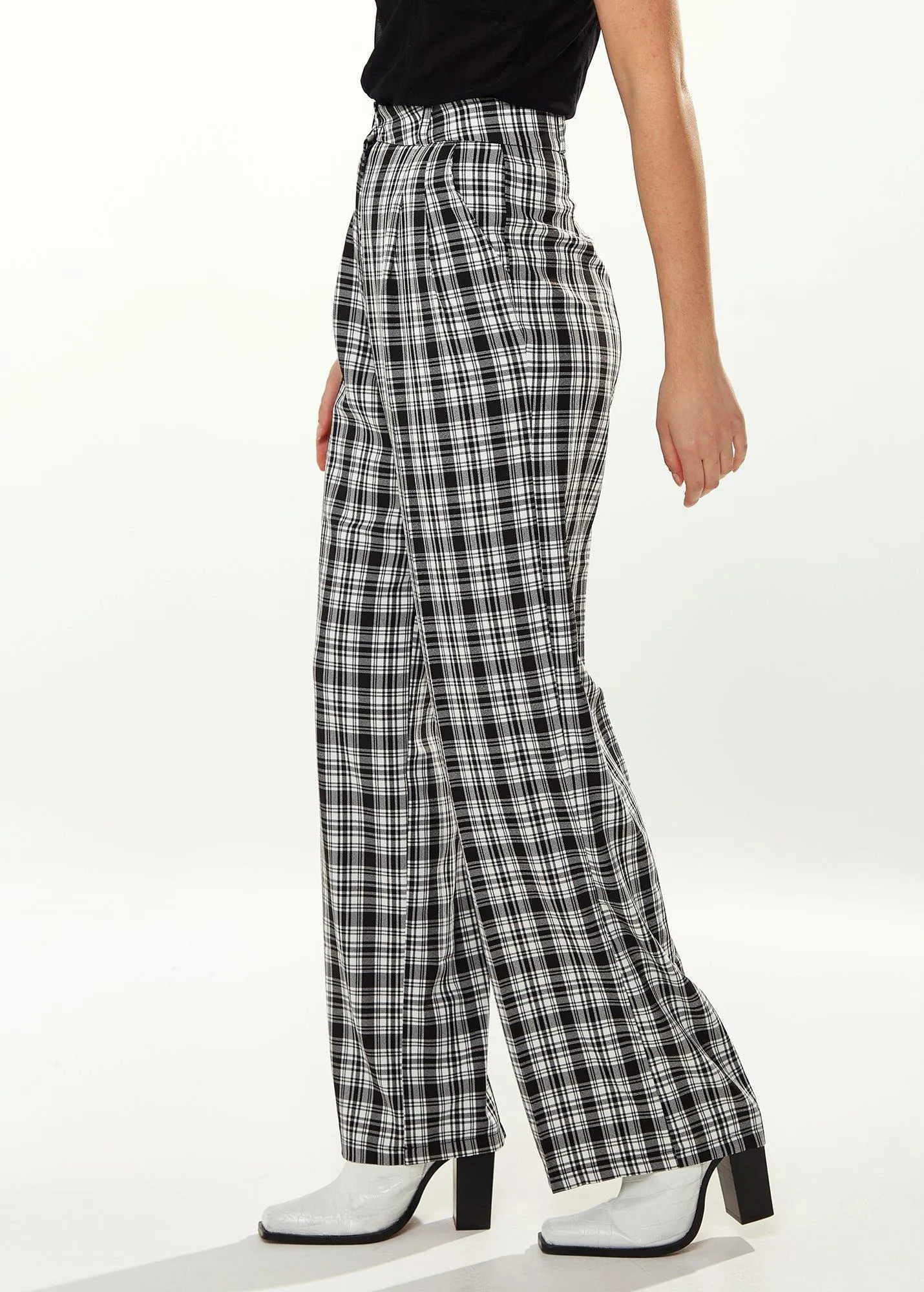 Black & White Checked Trousers