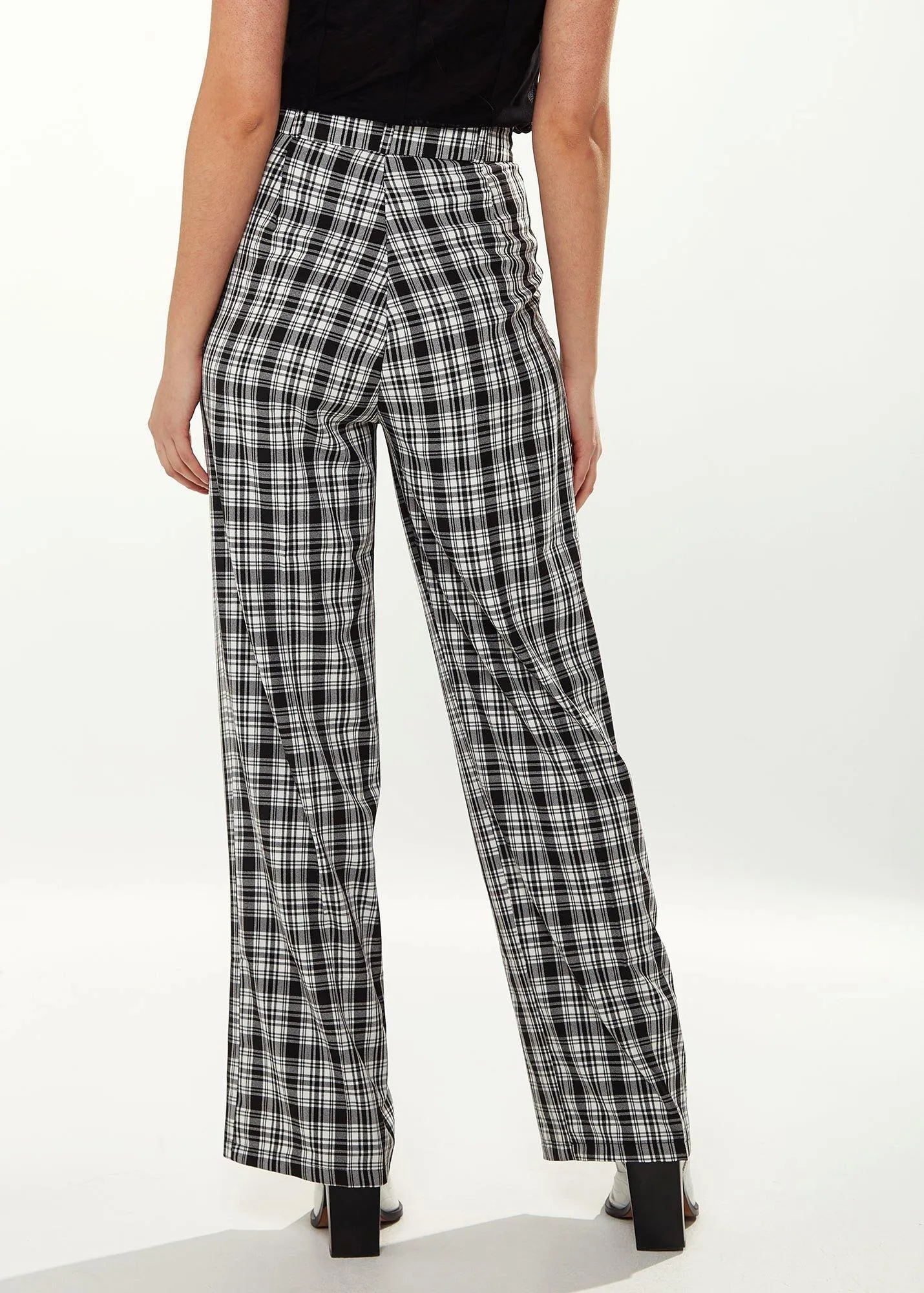 Black & White Checked Trousers