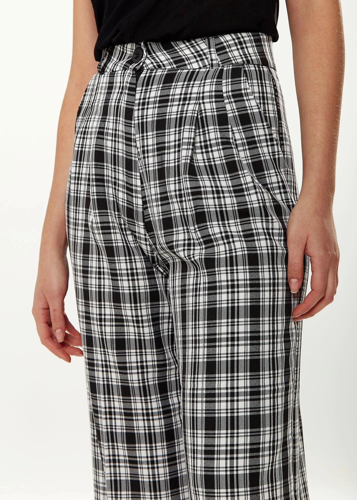 Black & White Checked Trousers