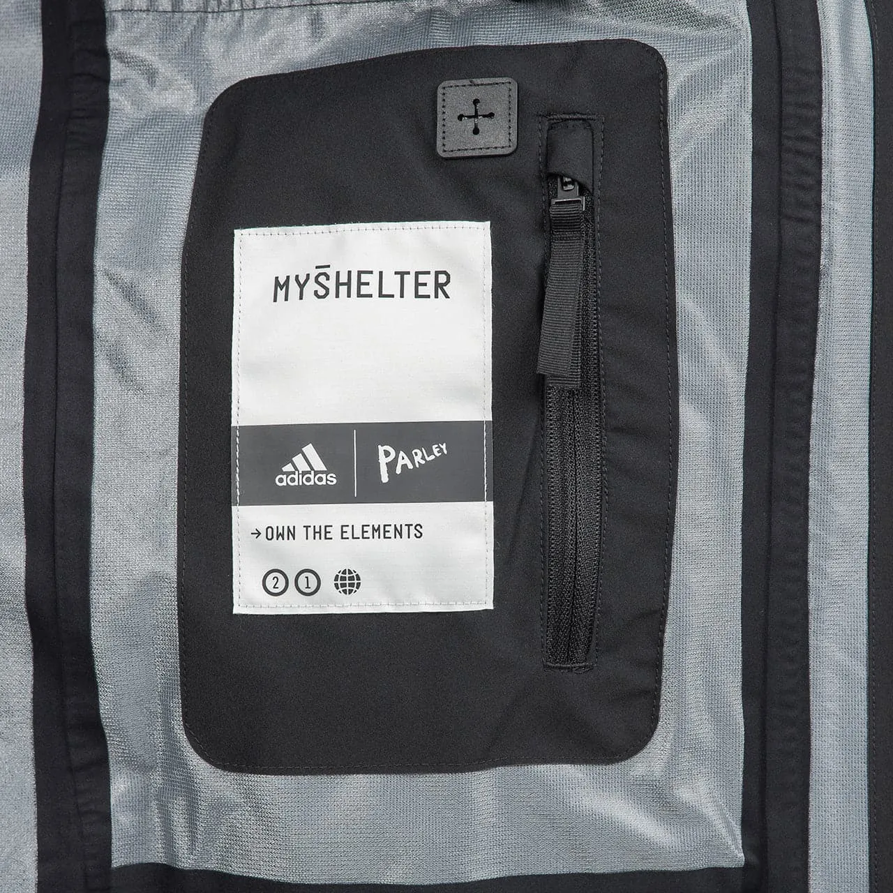 Black adidas Parley Myshelter Rain Jacket