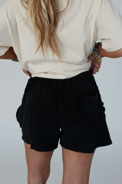 Black Comfy Cooldown Shorts