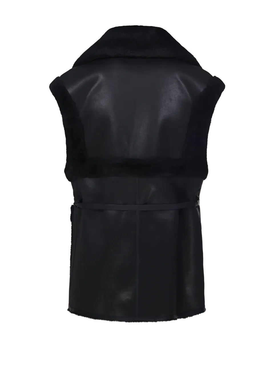 Black Polyester Gilet Coat for Women by UrbanCode