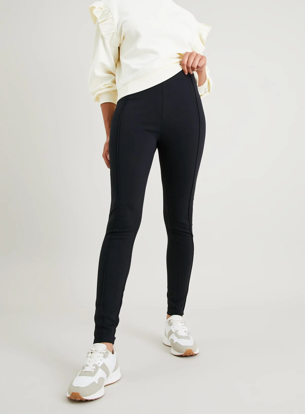 Black Smart Ponte Pintuck Leggings 20R - Buy Online at Tu