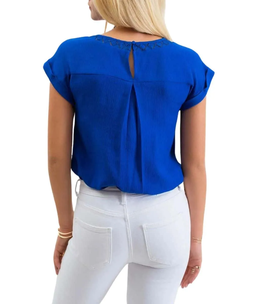 Blu Pepper Women's Eyelet Blouse