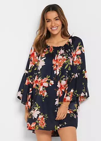 bonprix Floral Print Bardot Tunic | Grattan