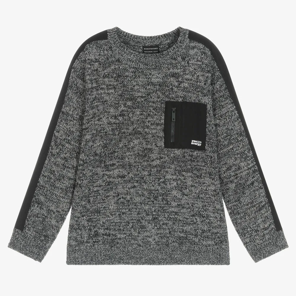 Grey Knitted Boys Sweater