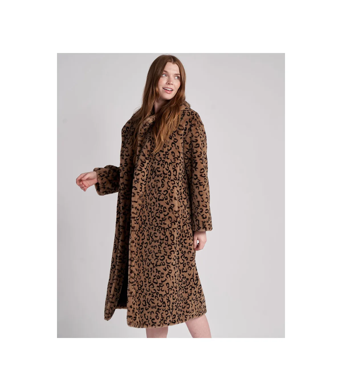 Faux fur leopard coat - FurHatWorld.com