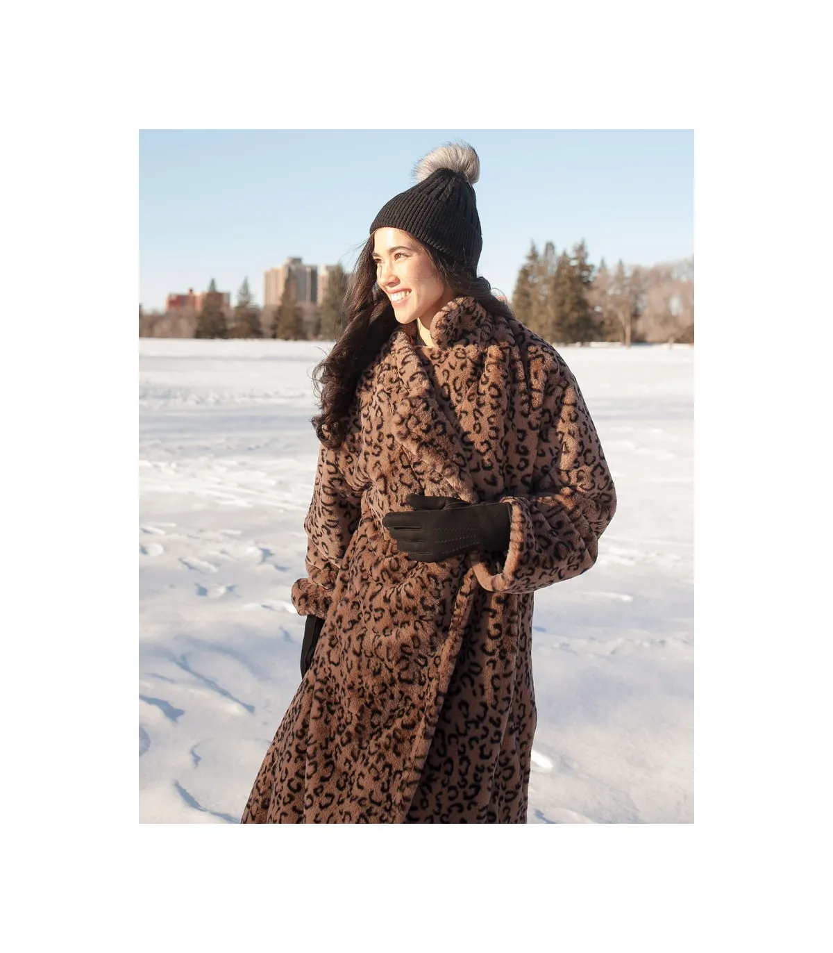 Faux fur leopard coat - FurHatWorld.com