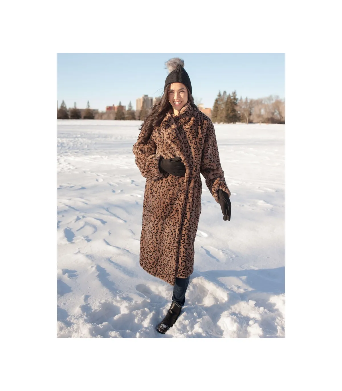 Faux fur leopard coat - FurHatWorld.com