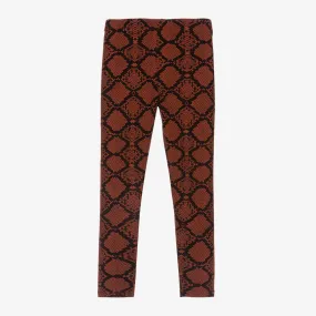 Brown Snake Print Leggings for Girls