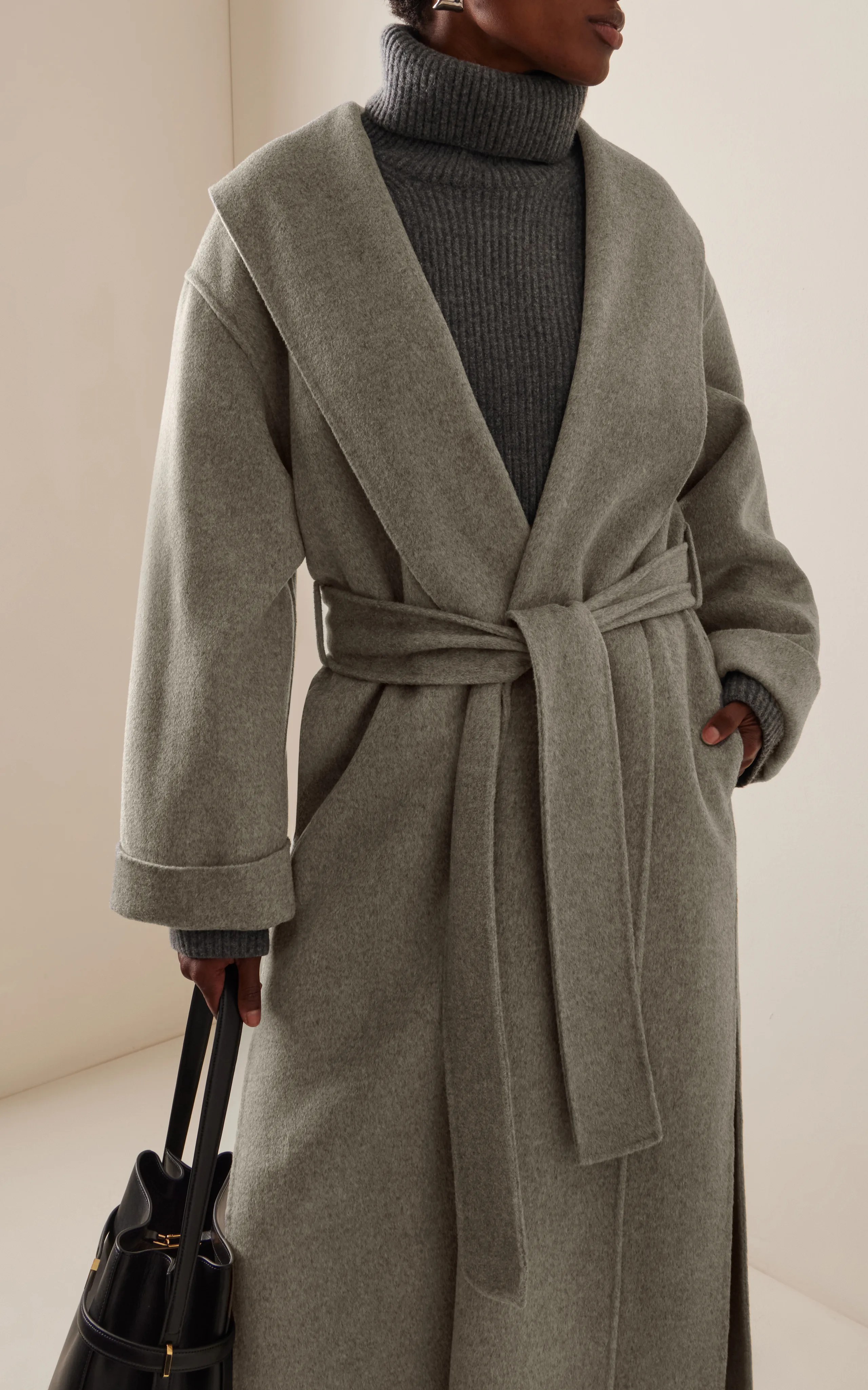 Malene Birger Felted Wool Wrap Trench Coat