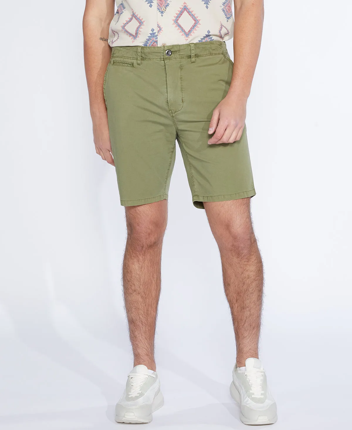 Campus Light Olive Ripstop Shorts Stretch Material