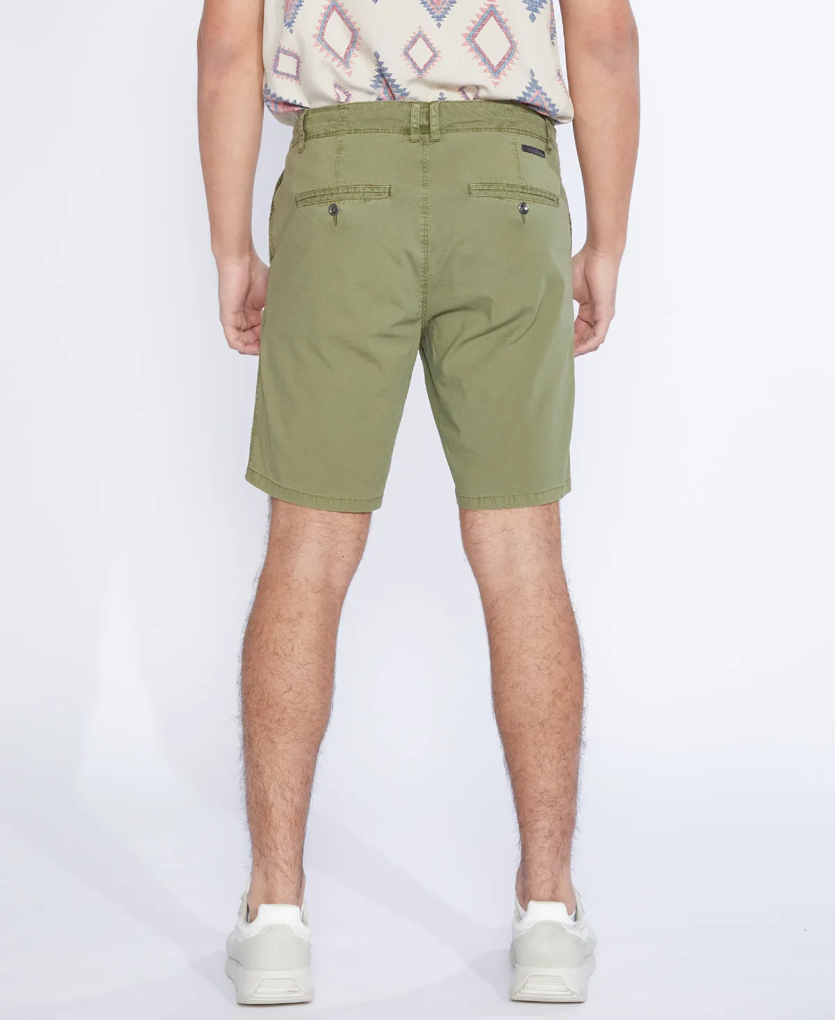 Campus Light Olive Ripstop Shorts Stretch Material