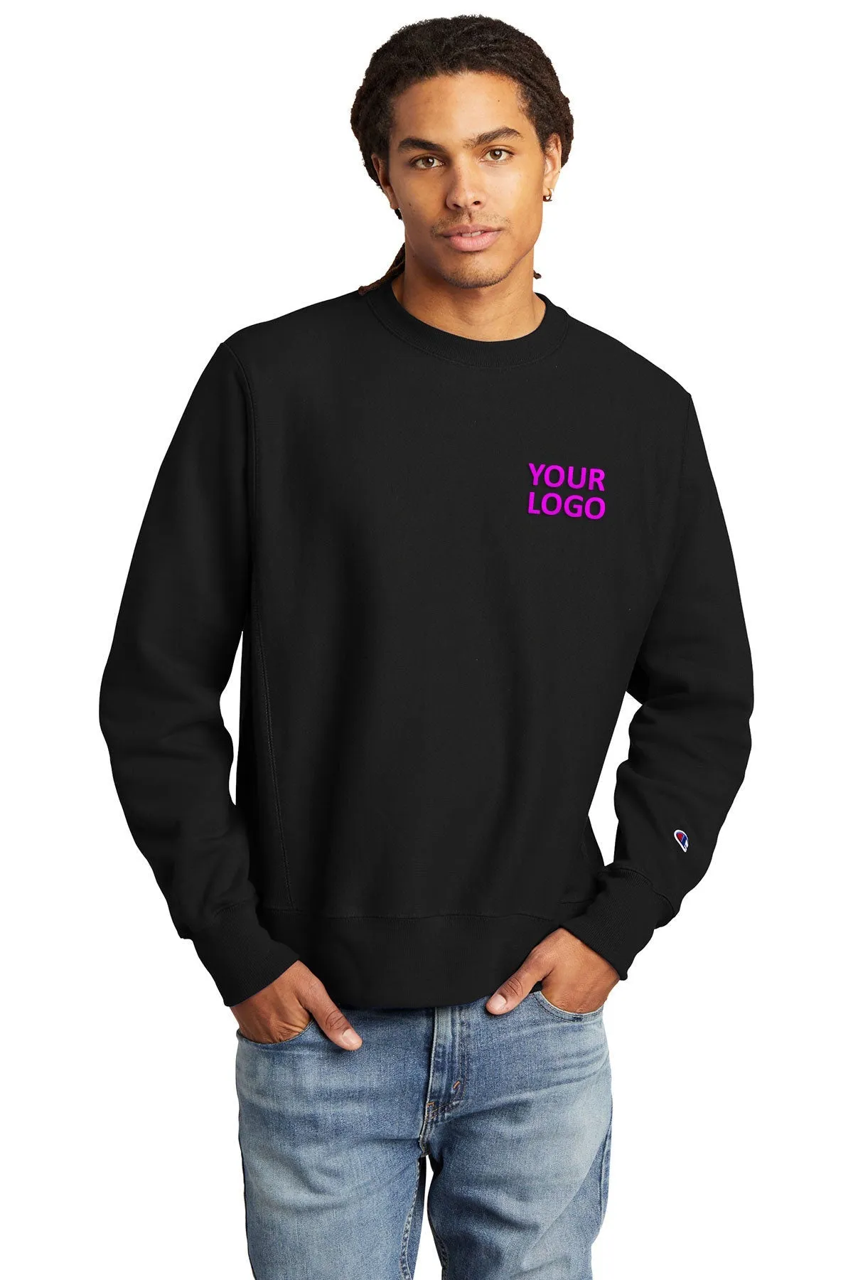 Champion Reverse Weave Crewneck Sweatshirt, Black