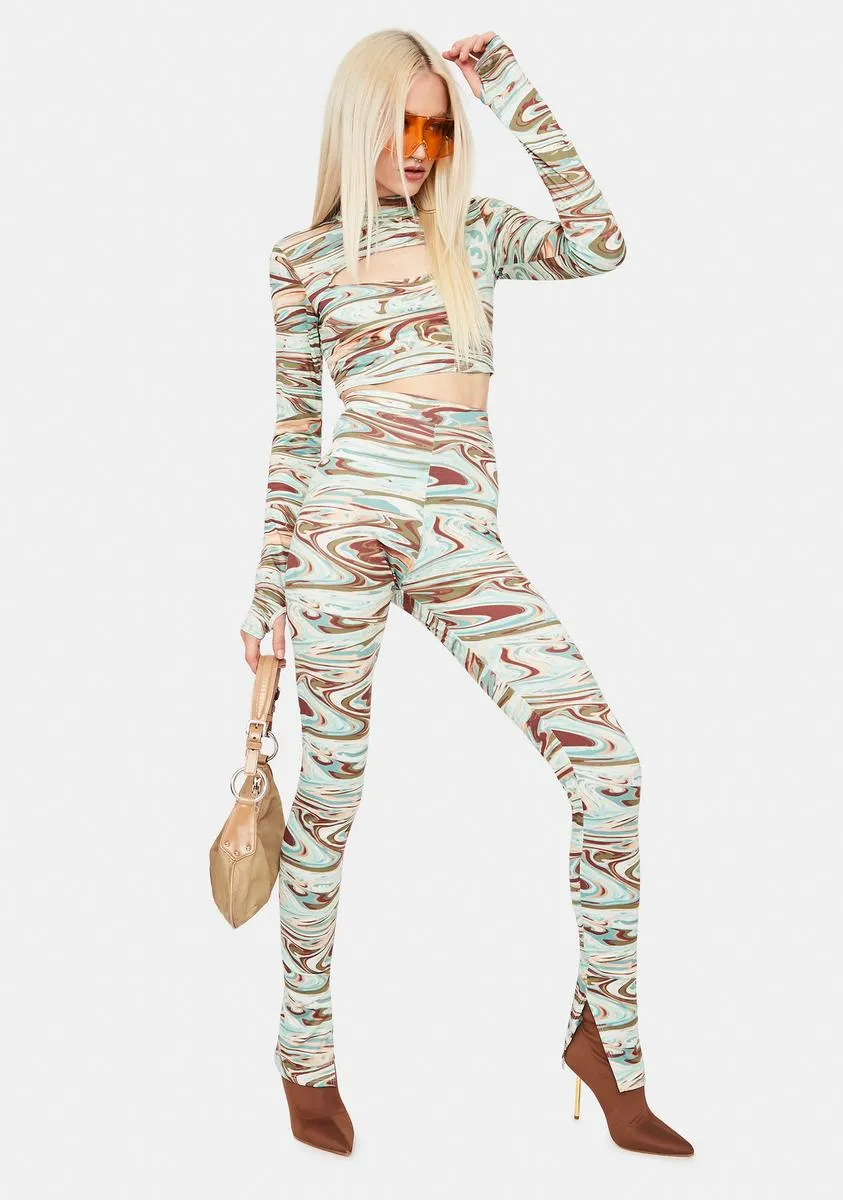 Championship Game Marble Print Leggings Set