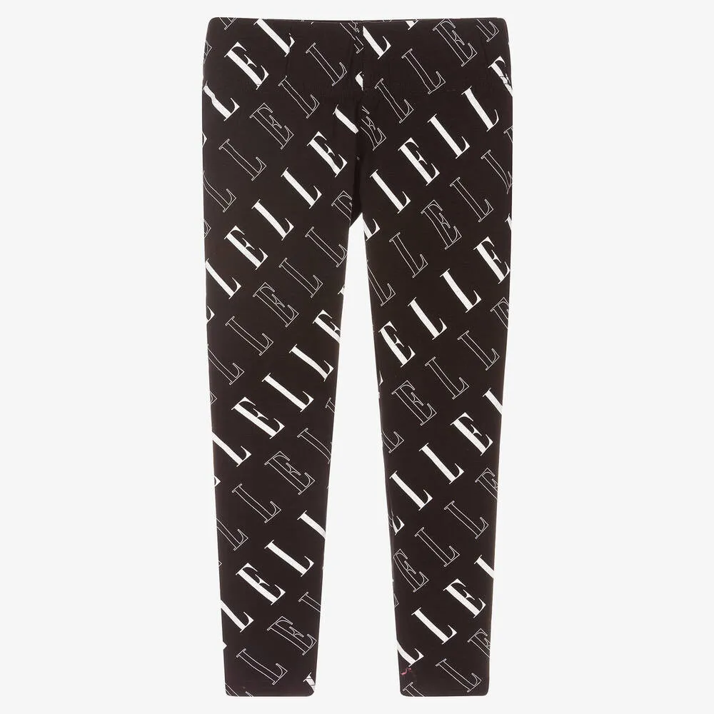 Cotton Leggings with Black Logo