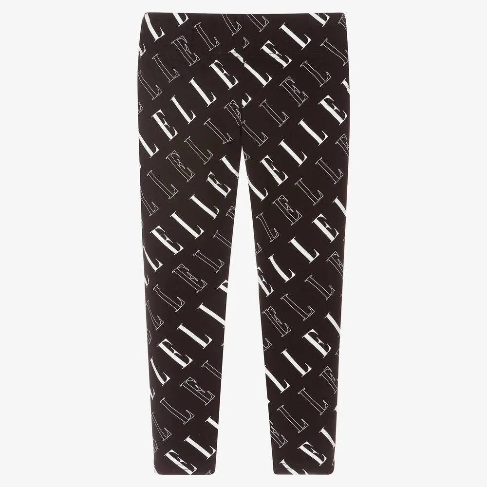 Cotton Leggings with Black Logo