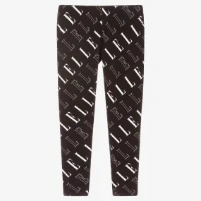 Cotton Leggings with Black Logo