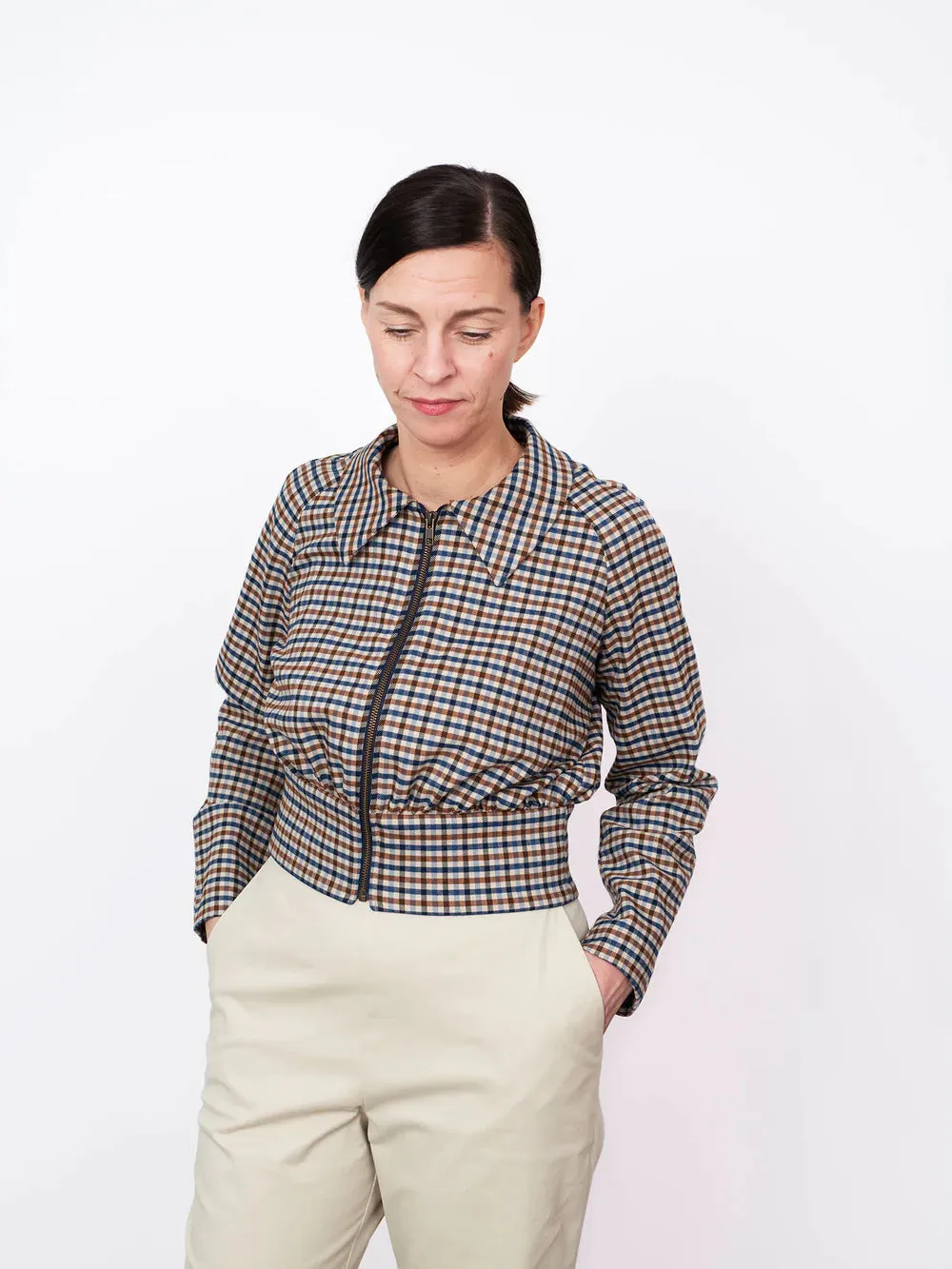 Cropped Jacket Sewing Pattern for Sizes XS to L by THE ASSEMBLY LINE