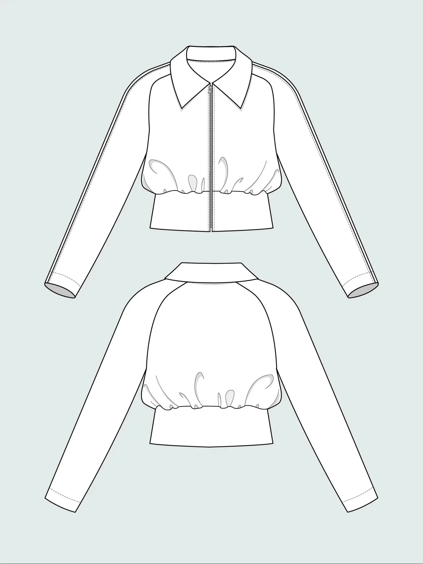 Cropped Jacket Sewing Pattern for Sizes XS to L by THE ASSEMBLY LINE