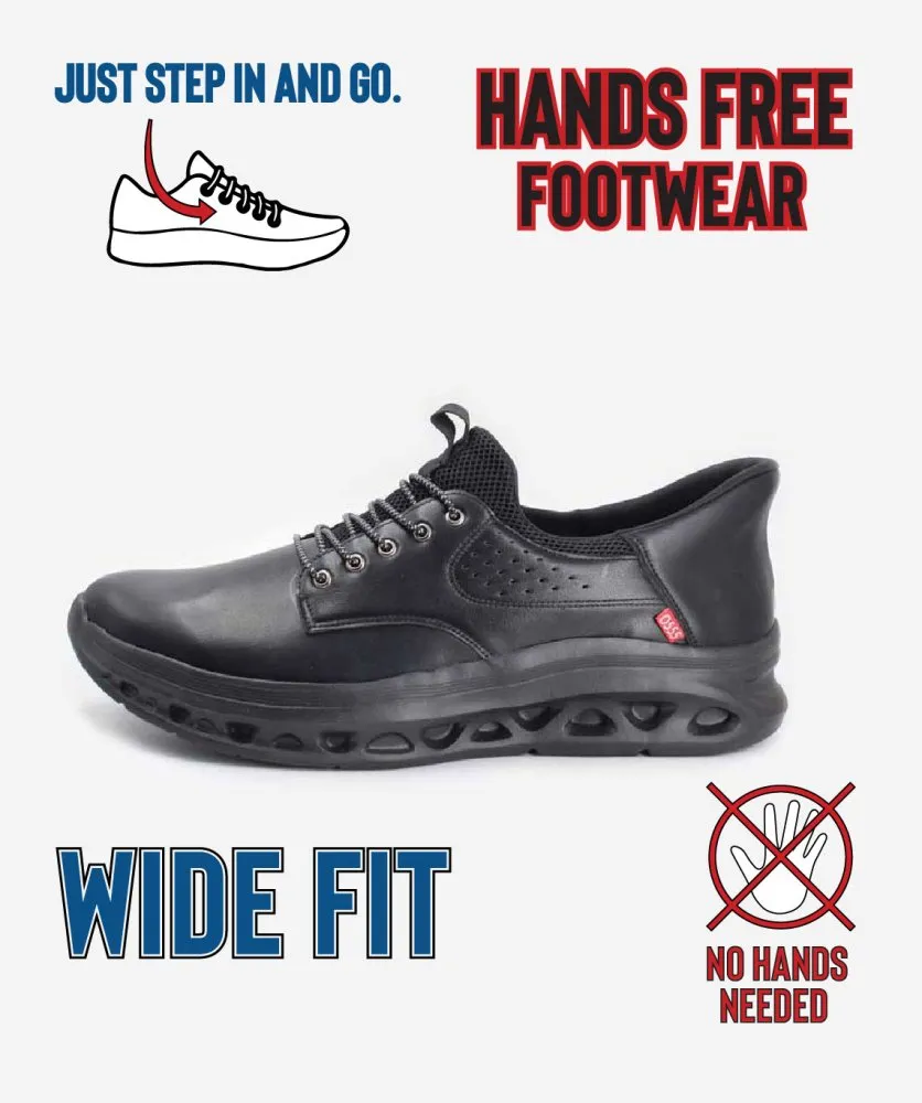 D555 DARTFORD 2 Big Mens Black Hands Free Shoes