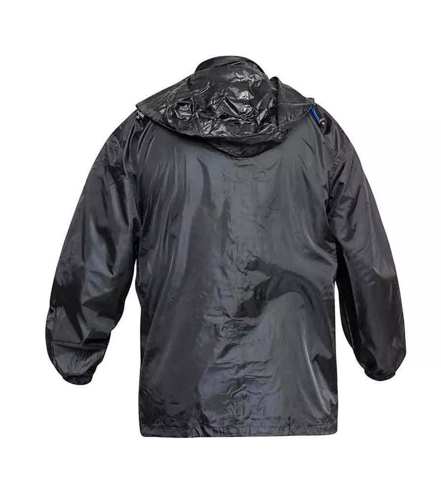 Packaway Weatherproof Rain Jacket for Big Men in Black (ZAC BLACK)