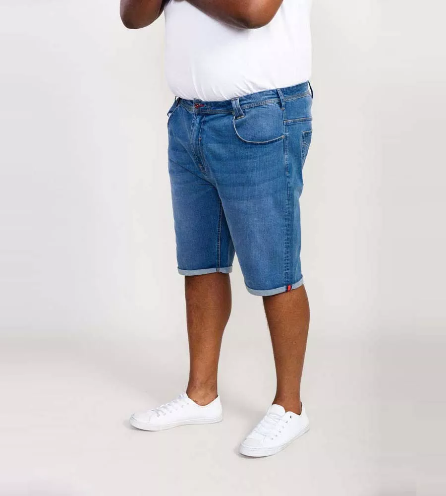 SUFFOLK Big Mens Blue Stretch Denim Shorts by D555