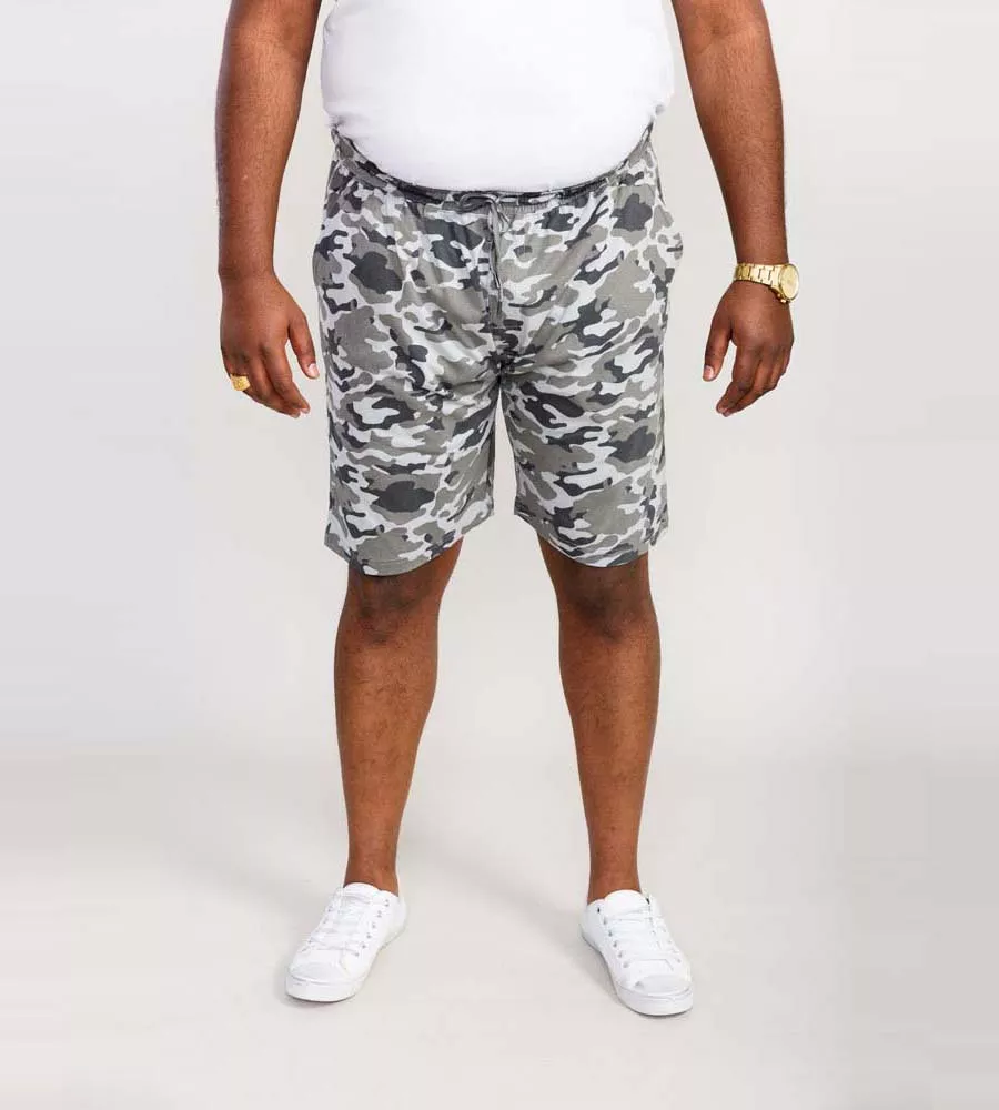 Big Mens Jersey Camouflage Shorts With Elasticated Waist (CARLTON) by D555