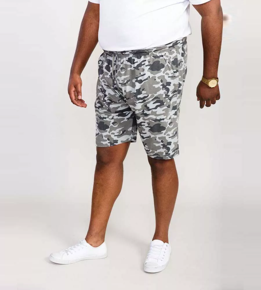 Big Mens Jersey Camouflage Shorts With Elasticated Waist (CARLTON) by D555