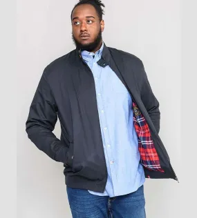 Navy Cotton Harrington Jacket for Big Men (WINDSOR NAVY)