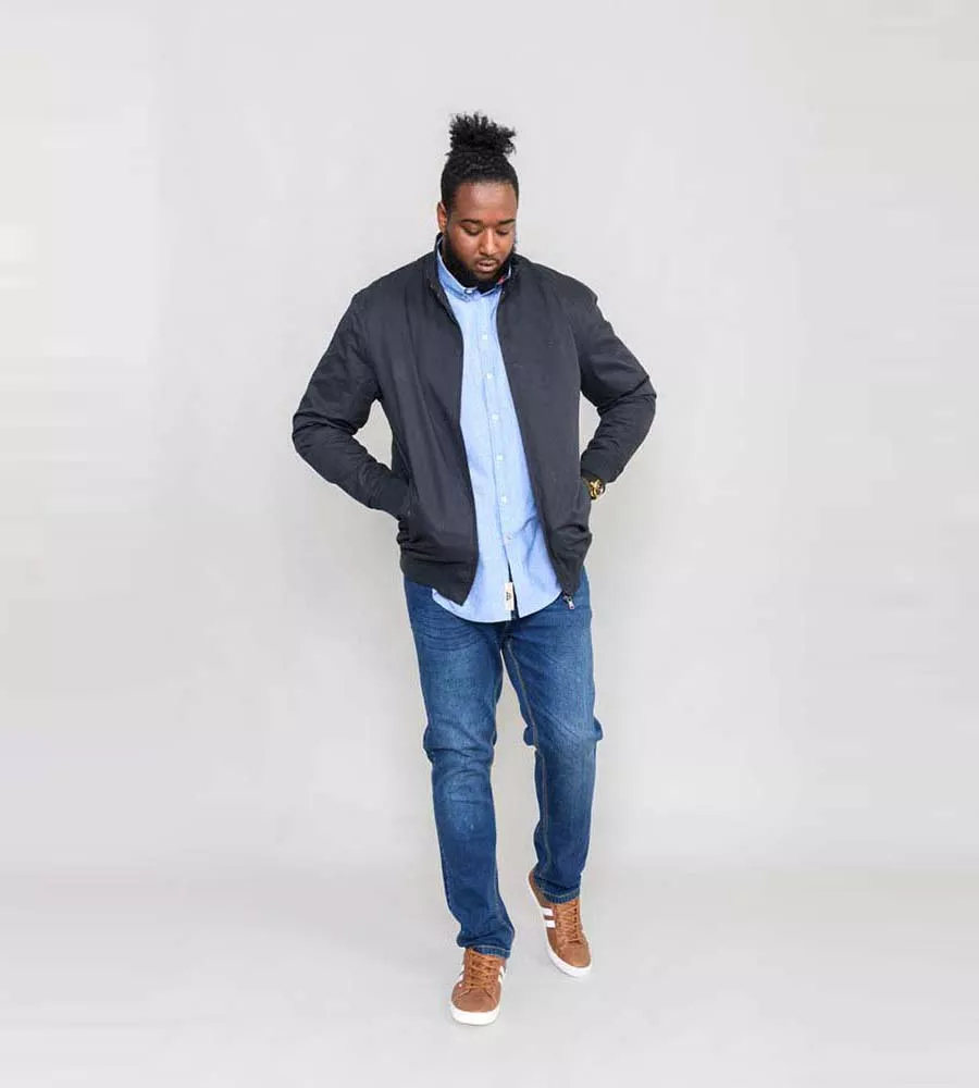 Navy Cotton Harrington Jacket for Big Men (WINDSOR NAVY)