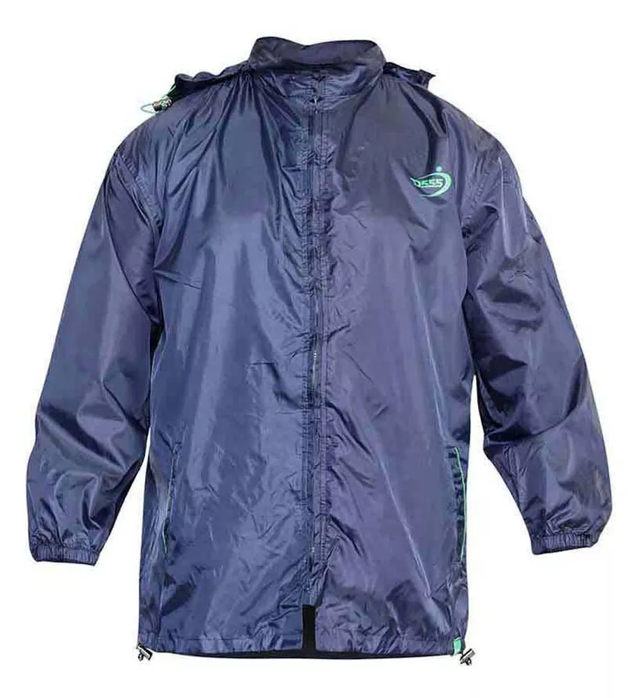 D555 Big Mens Navy Packaway Weatherproof Rain Jacket (ZAC NAVY)