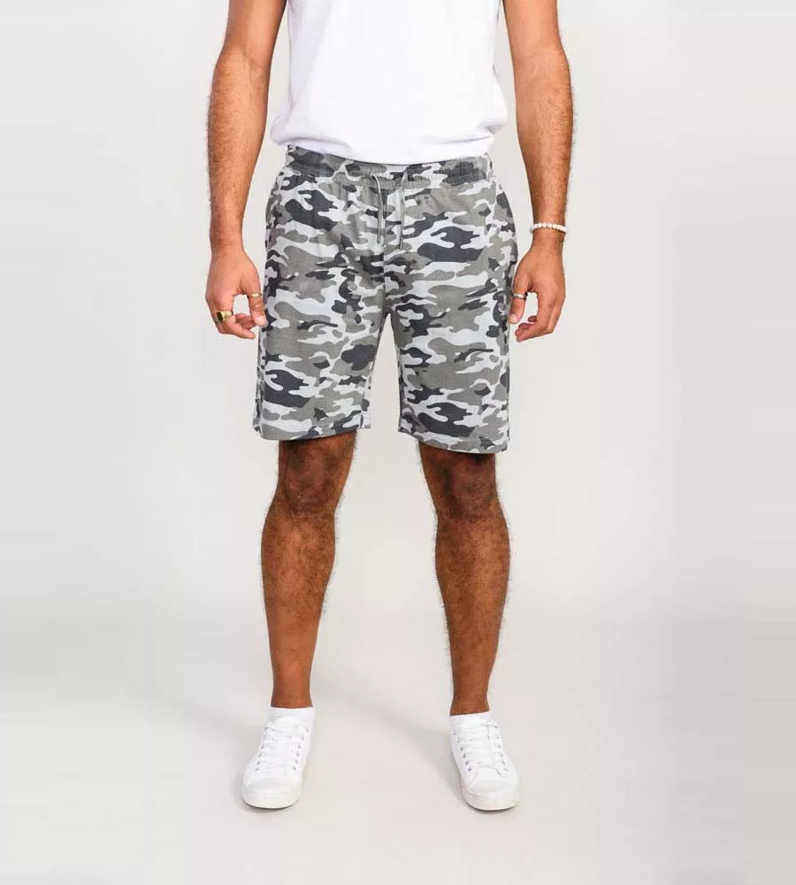 Mens Jersey Camouflage Shorts With Elasticated Waist (CARLTON) by D555