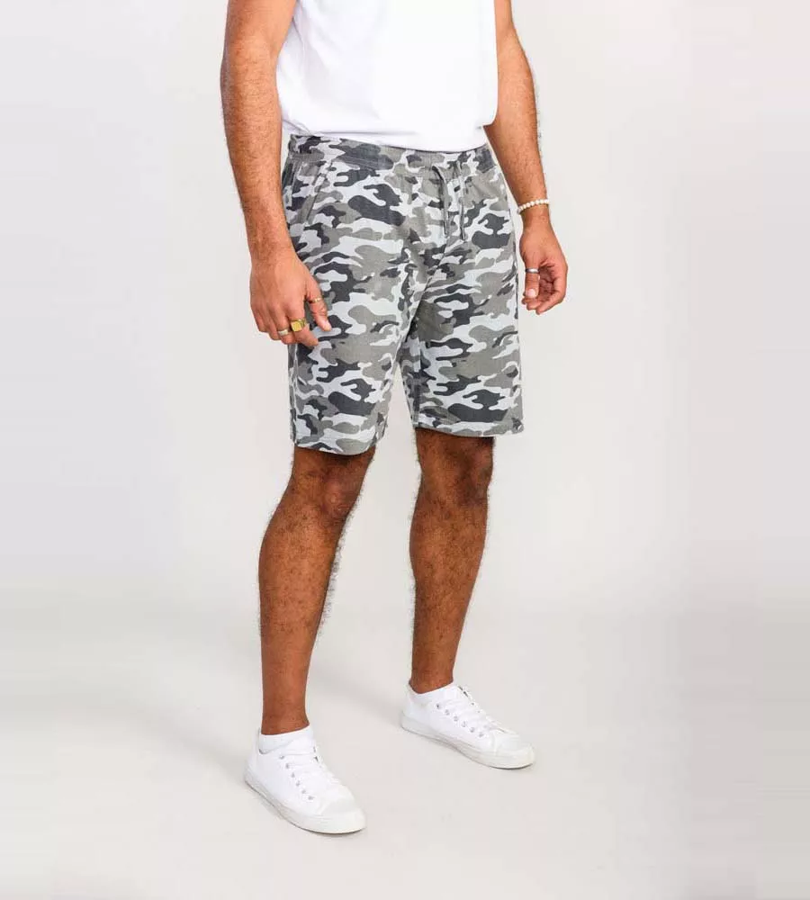 Mens Jersey Camouflage Shorts With Elasticated Waist (CARLTON) by D555