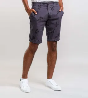 Mens Navy Printed Stretch Shorts With Side Pockets (CHAPMAN 1) by D555