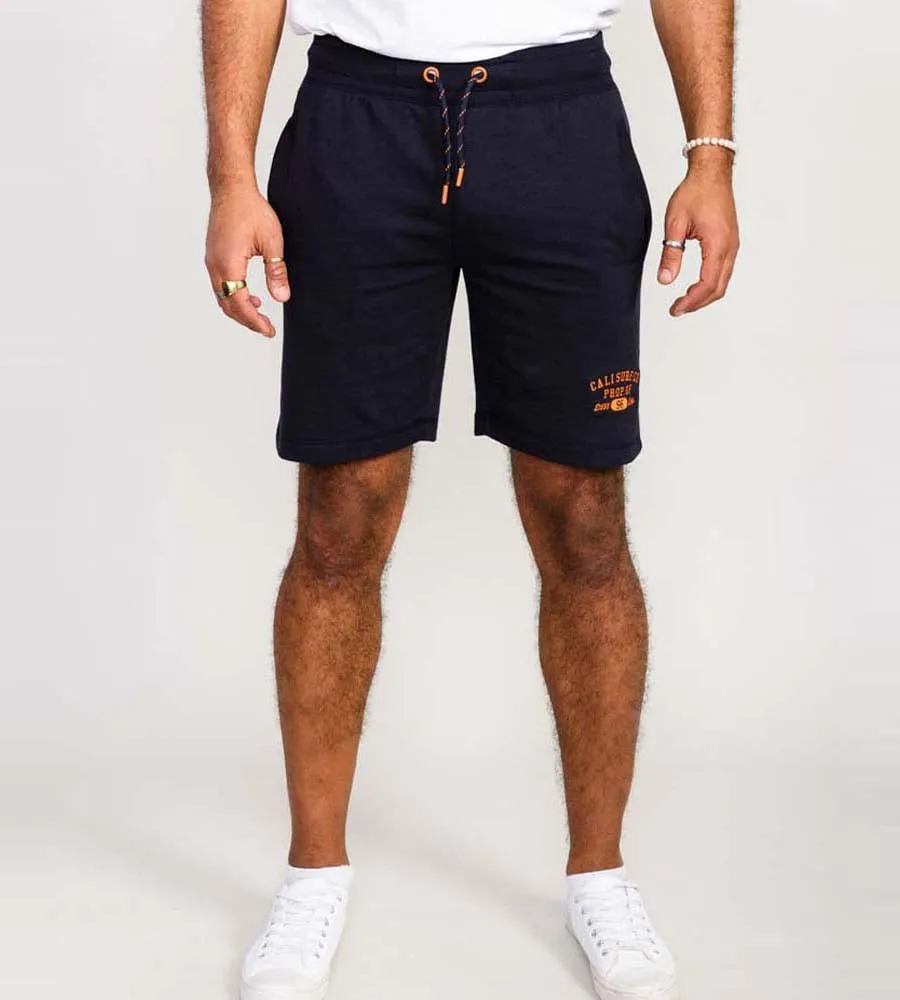 Mens Navy Shorts With Elasticated Waist and Loop Back (SUTTON 2) by D555