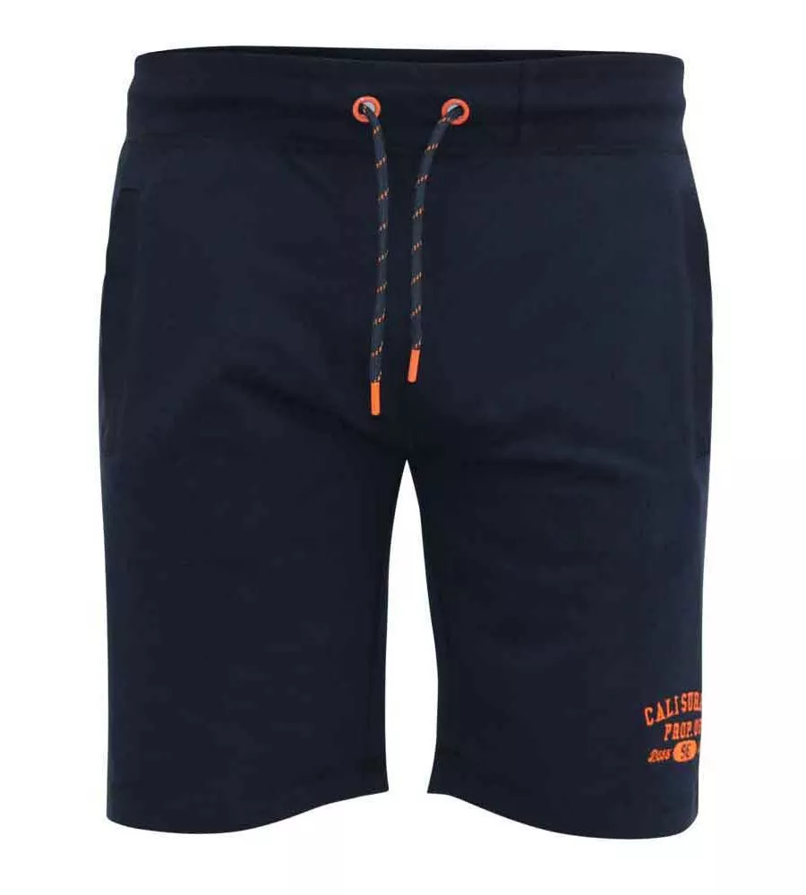 Mens Navy Shorts With Elasticated Waist and Loop Back (SUTTON 2) by D555