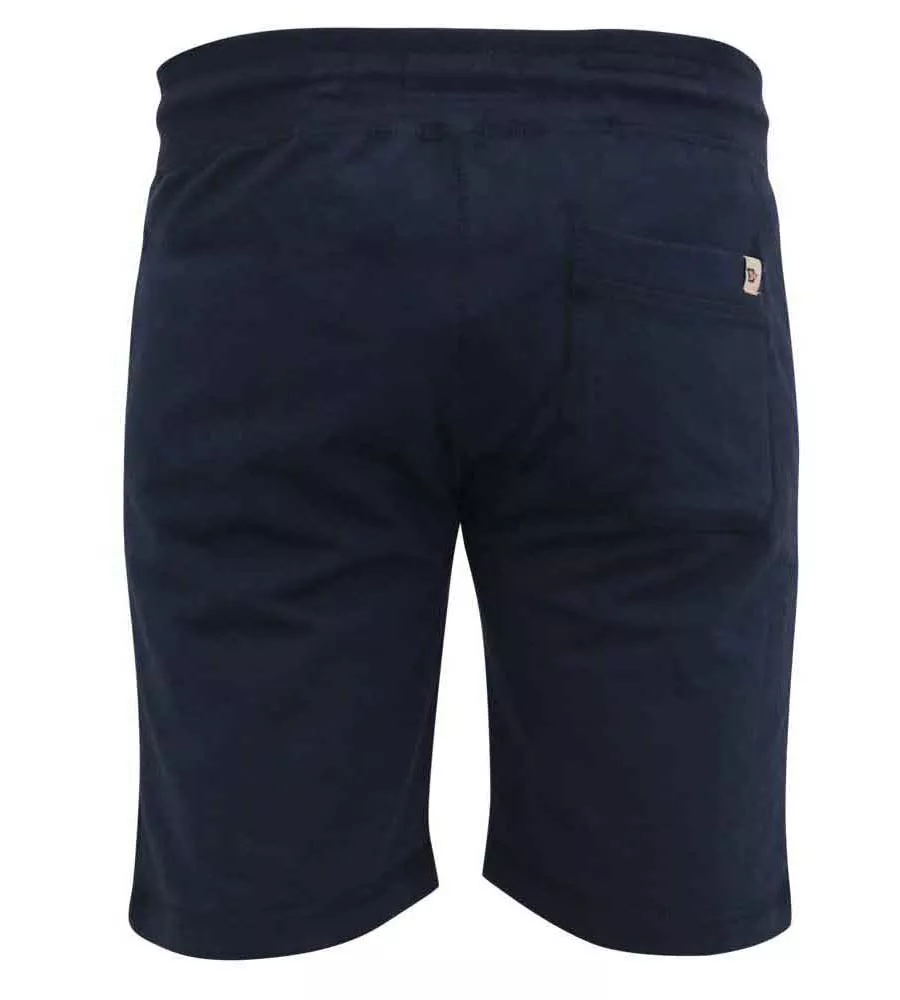 Mens Navy Shorts With Elasticated Waist and Loop Back (SUTTON 2) by D555