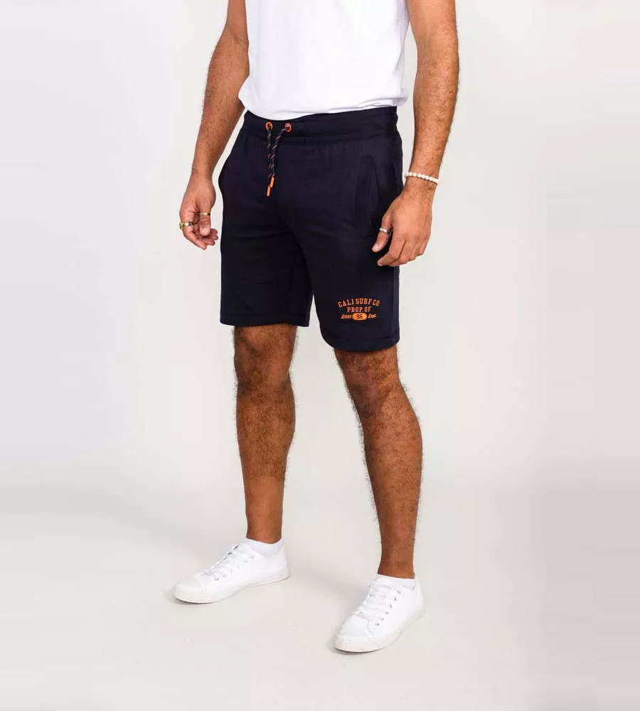 Mens Navy Shorts With Elasticated Waist and Loop Back (SUTTON 2) by D555