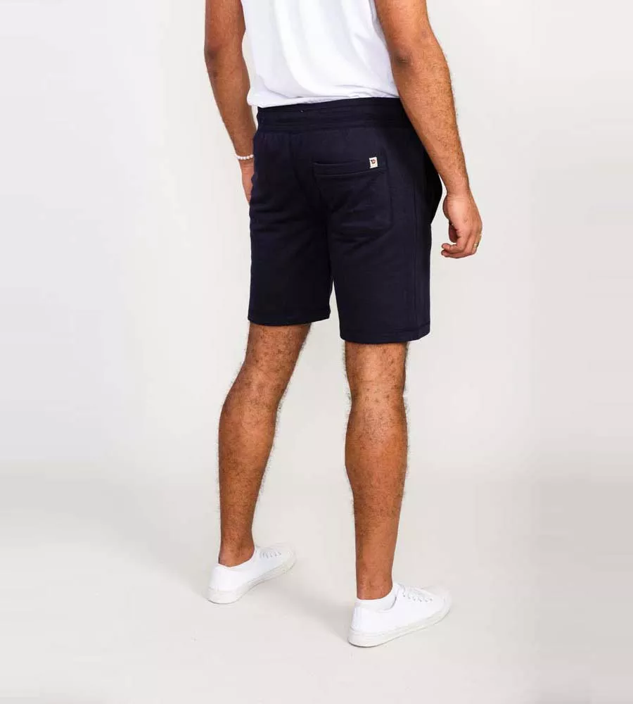 Mens Navy Shorts With Elasticated Waist and Loop Back (SUTTON 2) by D555