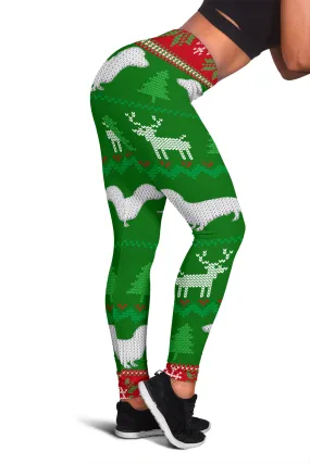 Dachshund Print Ugly Christmas Leggings